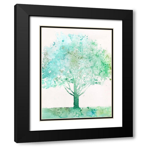 Aquamarine Tree I Black Modern Wood Framed Art Print with Double Matting by Meagher, Megan