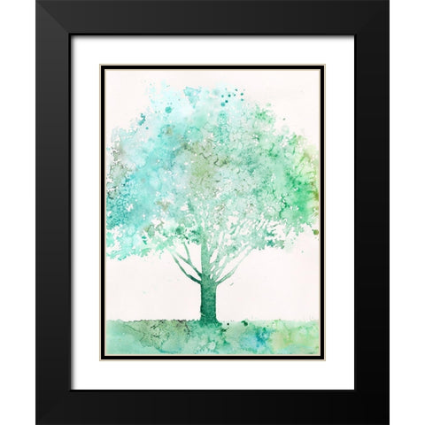 Aquamarine Tree I Black Modern Wood Framed Art Print with Double Matting by Meagher, Megan
