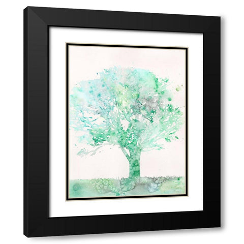 Aquamarine Tree II Black Modern Wood Framed Art Print with Double Matting by Meagher, Megan
