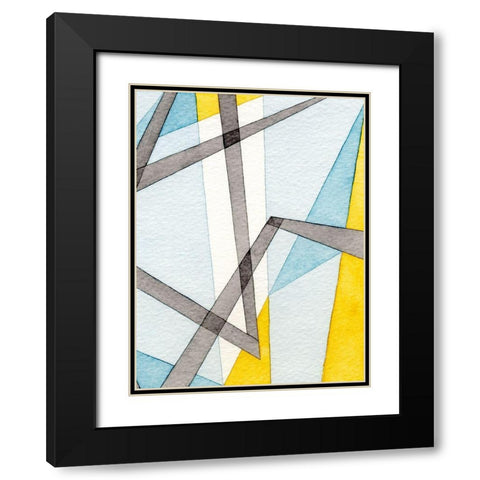 Converging Angles II Black Modern Wood Framed Art Print with Double Matting by Galapon, Nikki