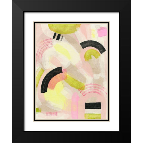 Neon Marks II Black Modern Wood Framed Art Print with Double Matting by Galapon, Nikki