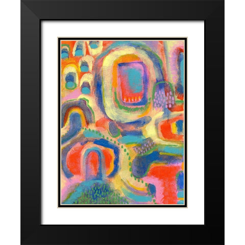 Village II Black Modern Wood Framed Art Print with Double Matting by Galapon, Nikki