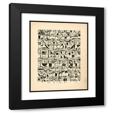 Graphic Notes Black Modern Wood Framed Art Print with Double Matting by Galapon, Nikki