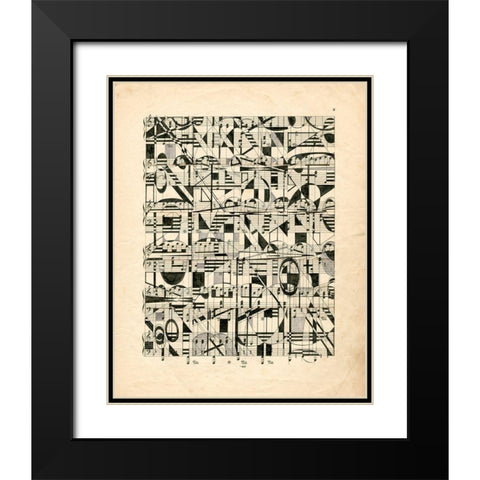 Graphic Notes Black Modern Wood Framed Art Print with Double Matting by Galapon, Nikki