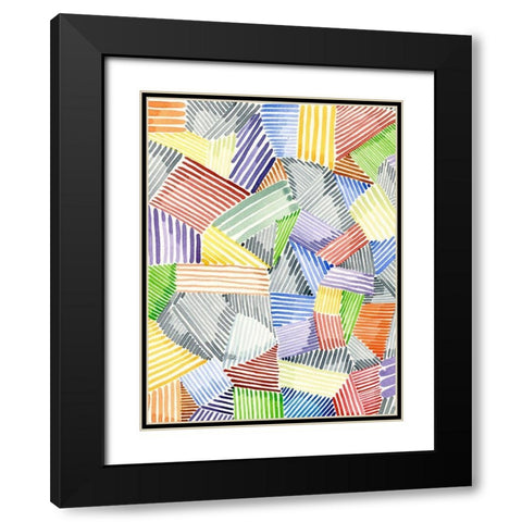 Crosshatch Quilt I Black Modern Wood Framed Art Print with Double Matting by Galapon, Nikki
