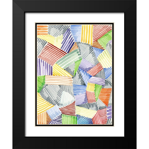 Crosshatch Quilt I Black Modern Wood Framed Art Print with Double Matting by Galapon, Nikki