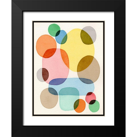 Inked Orbs IV Black Modern Wood Framed Art Print with Double Matting by Galapon, Nikki