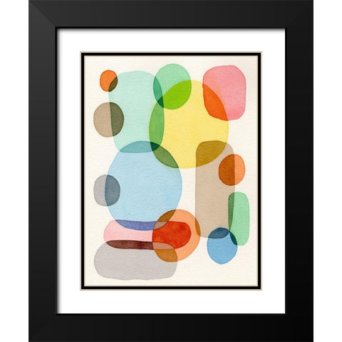 Inked Orbs V Black Modern Wood Framed Art Print with Double Matting by Galapon, Nikki