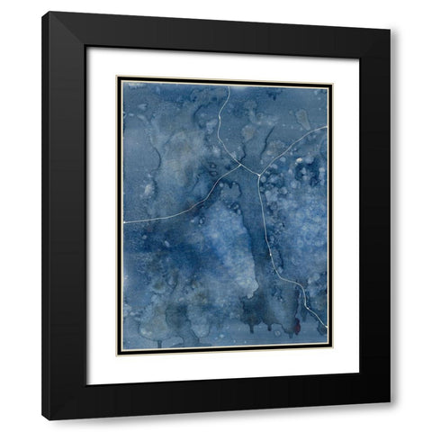 Blue River I Black Modern Wood Framed Art Print with Double Matting by Binder, Vanessa