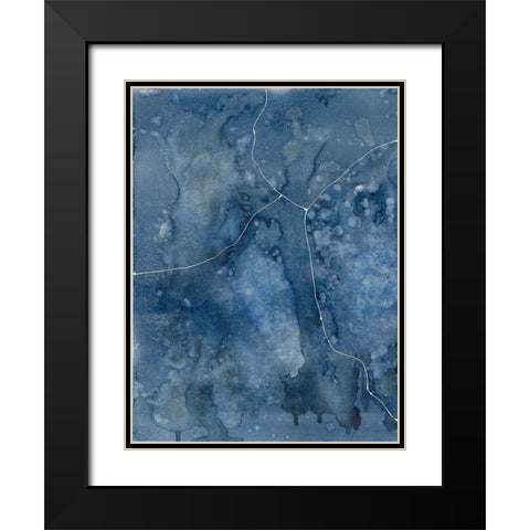 Blue River I Black Modern Wood Framed Art Print with Double Matting by Binder, Vanessa