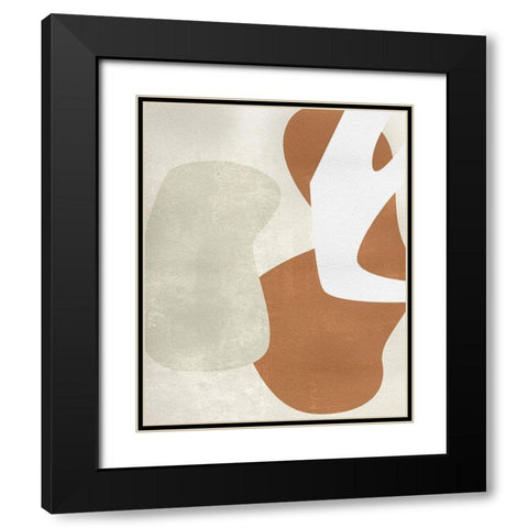 Beige Structure I Black Modern Wood Framed Art Print with Double Matting by Wang, Melissa