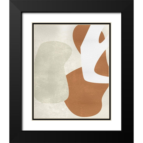 Beige Structure I Black Modern Wood Framed Art Print with Double Matting by Wang, Melissa