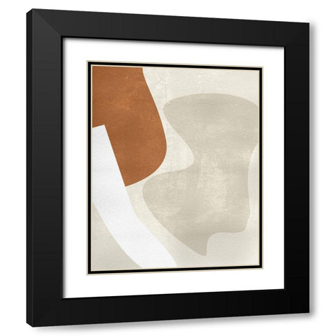 Beige Structure II Black Modern Wood Framed Art Print with Double Matting by Wang, Melissa