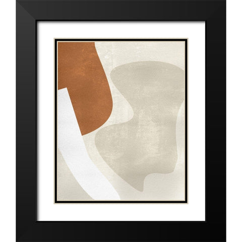 Beige Structure II Black Modern Wood Framed Art Print with Double Matting by Wang, Melissa