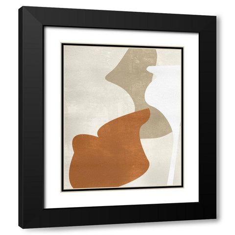 Beige Structure III Black Modern Wood Framed Art Print with Double Matting by Wang, Melissa