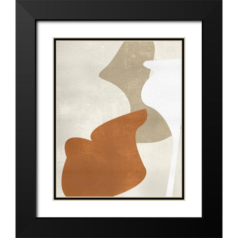 Beige Structure III Black Modern Wood Framed Art Print with Double Matting by Wang, Melissa