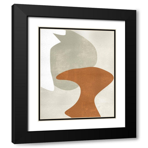 Beige Structure IV Black Modern Wood Framed Art Print with Double Matting by Wang, Melissa