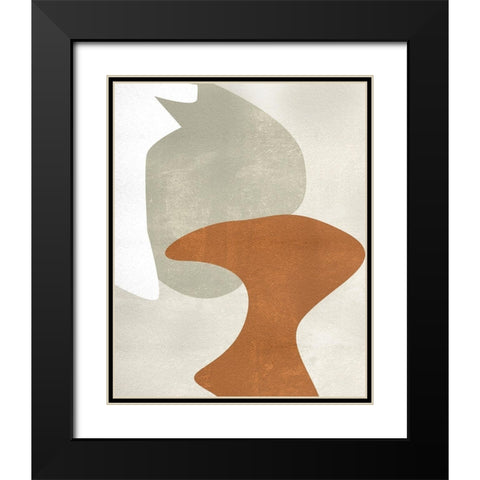 Beige Structure IV Black Modern Wood Framed Art Print with Double Matting by Wang, Melissa