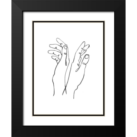 Hand Gestures II Black Modern Wood Framed Art Print with Double Matting by Scarvey, Emma