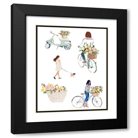 Bring Home Flowers II Black Modern Wood Framed Art Print with Double Matting by Borges, Victoria
