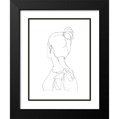 Feminine Contour I Black Modern Wood Framed Art Print with Double Matting by Harper, Ethan