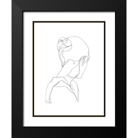 Feminine Contour II Black Modern Wood Framed Art Print with Double Matting by Harper, Ethan