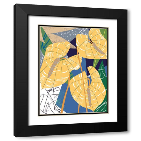 Laceleaf Wind I Black Modern Wood Framed Art Print with Double Matting by Wang, Melissa