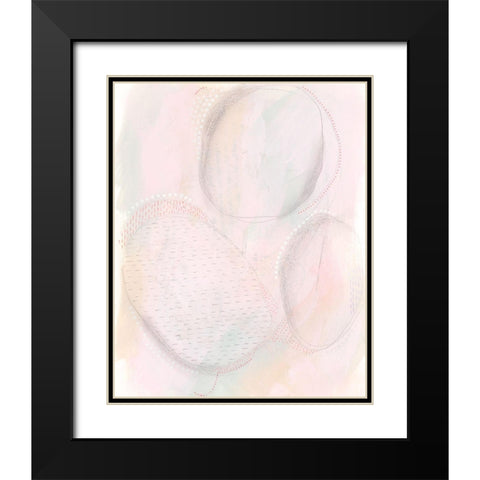 Blush Ovale I Black Modern Wood Framed Art Print with Double Matting by Moore, Regina
