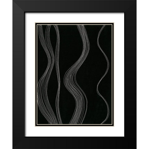 Rippling Stitches I Black Modern Wood Framed Art Print with Double Matting by Moore, Regina