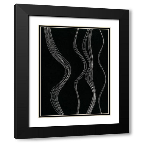Rippling Stitches II Black Modern Wood Framed Art Print with Double Matting by Moore, Regina