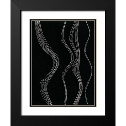 Rippling Stitches II Black Modern Wood Framed Art Print with Double Matting by Moore, Regina