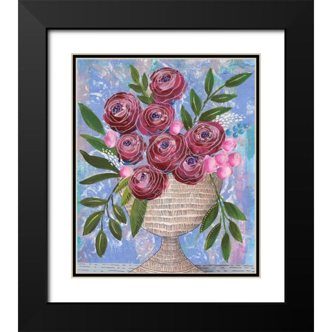 Rosa Bouquet II Black Modern Wood Framed Art Print with Double Matting by Moore, Regina