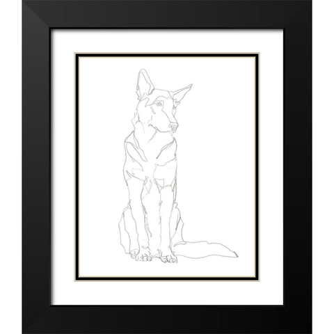Dog Contour I Black Modern Wood Framed Art Print with Double Matting by Harper, Ethan