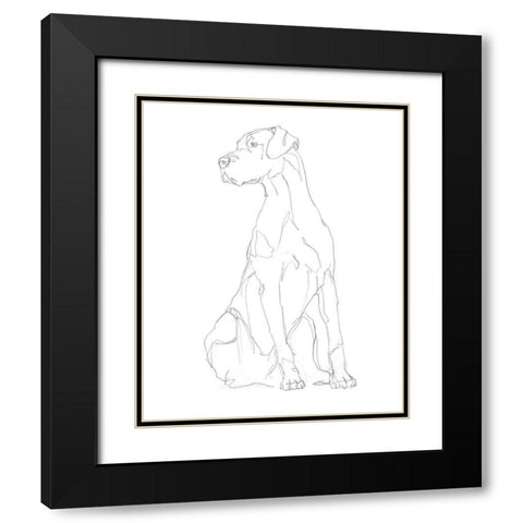 Dog Contour II Black Modern Wood Framed Art Print with Double Matting by Harper, Ethan