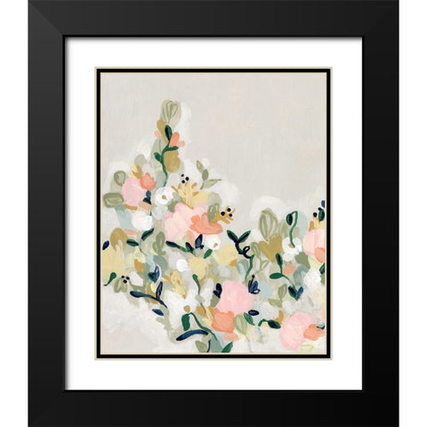 Blushing Blooms II Black Modern Wood Framed Art Print with Double Matting by Vess, June Erica