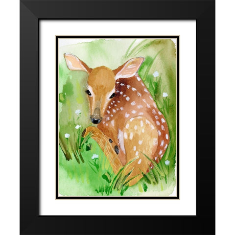 Baby Spring Animals I Black Modern Wood Framed Art Print with Double Matting by Ludwig, Alicia