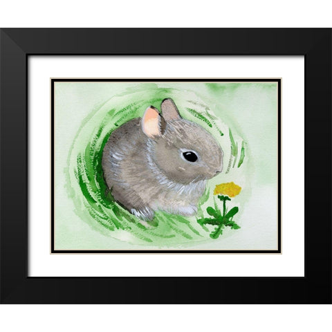 Baby Spring Animals VI Black Modern Wood Framed Art Print with Double Matting by Ludwig, Alicia