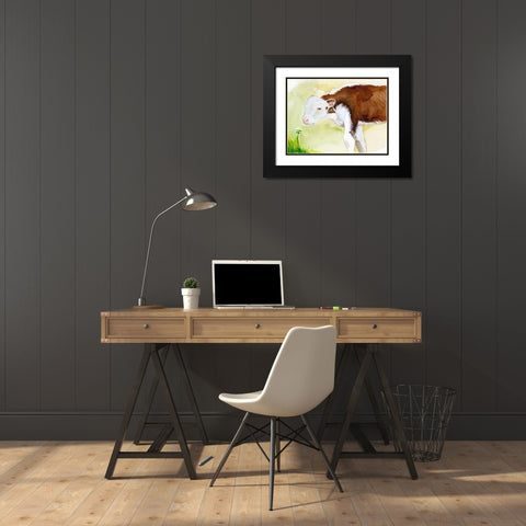 Baby Spring Animals VII Black Modern Wood Framed Art Print with Double Matting by Ludwig, Alicia