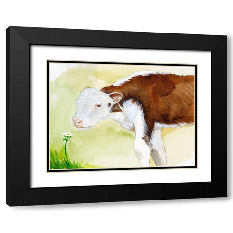 Baby Spring Animals VII Black Modern Wood Framed Art Print with Double Matting by Ludwig, Alicia