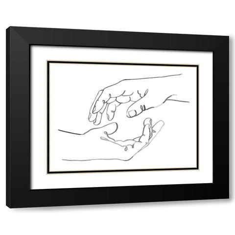 Gestures in Hand I Black Modern Wood Framed Art Print with Double Matting by Scarvey, Emma
