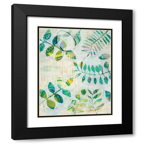 Leaf Relics II Black Modern Wood Framed Art Print with Double Matting by Moore, Regina