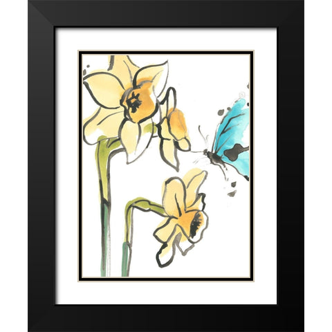 Ink Wash Garden I Black Modern Wood Framed Art Print with Double Matting by Vess, June Erica