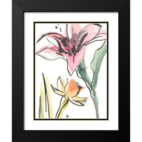 Ink Wash Garden II Black Modern Wood Framed Art Print with Double Matting by Vess, June Erica