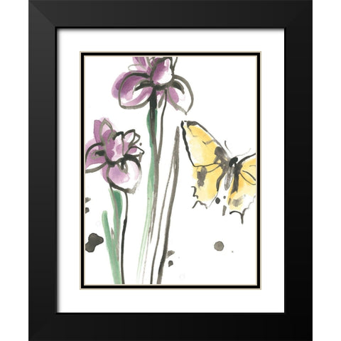 Ink Wash Garden IV Black Modern Wood Framed Art Print with Double Matting by Vess, June Erica