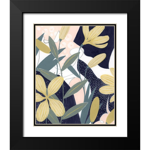 Flores Noche I Black Modern Wood Framed Art Print with Double Matting by Popp, Grace