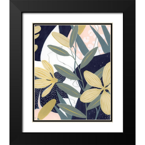 Flores Noche II Black Modern Wood Framed Art Print with Double Matting by Popp, Grace