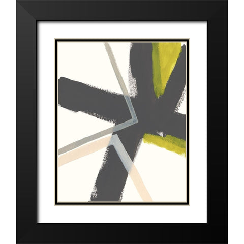 Linear Pulse II Black Modern Wood Framed Art Print with Double Matting by Vess, June Erica