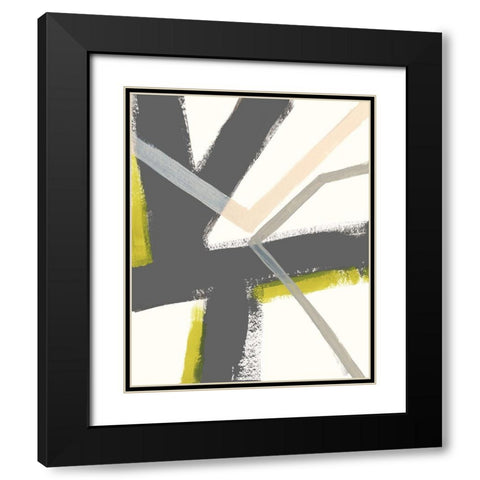 Linear Pulse III Black Modern Wood Framed Art Print with Double Matting by Vess, June Erica