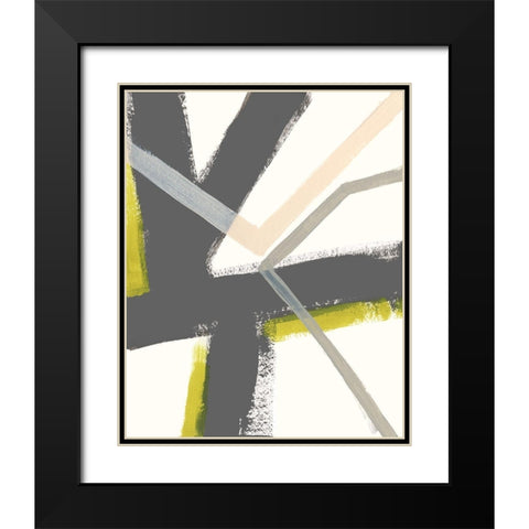 Linear Pulse III Black Modern Wood Framed Art Print with Double Matting by Vess, June Erica
