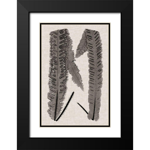 Custom Fern Family III Black Modern Wood Framed Art Print with Double Matting by Lowe